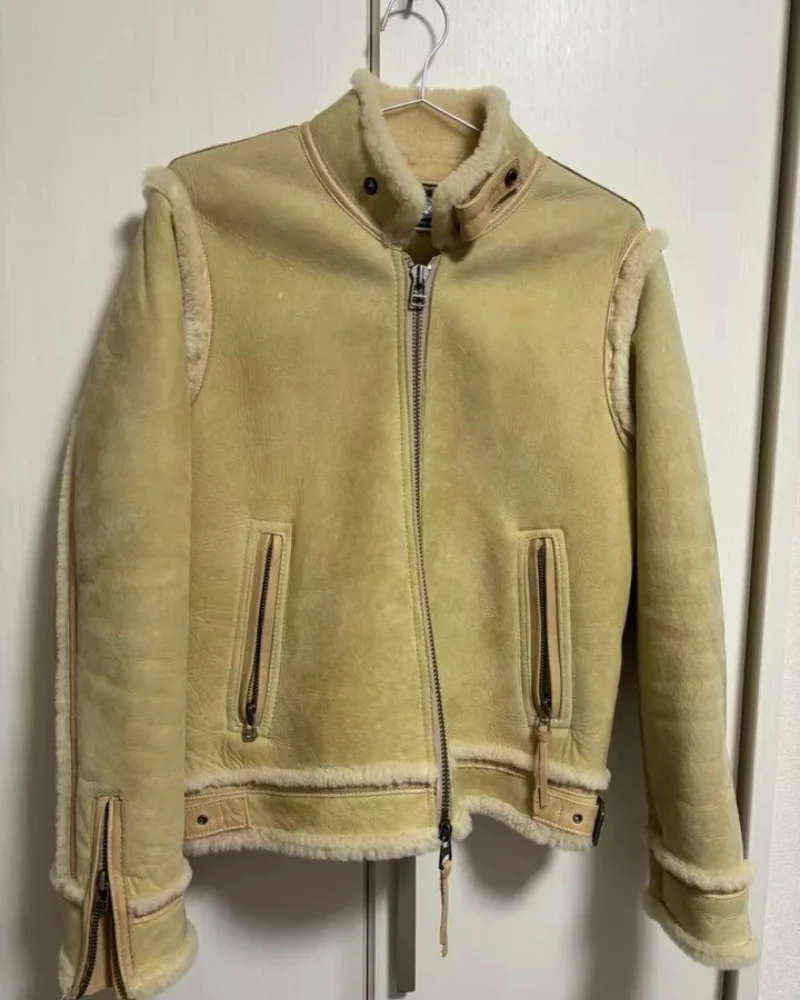 Avirex B-3 Mouton Beige Flight Jacket 4 Avirex B-3 Mouton Beige Flight Jacket - Image 2