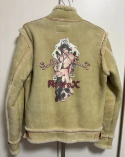 Avirex B-3 Mouton Beige Flight Jacket