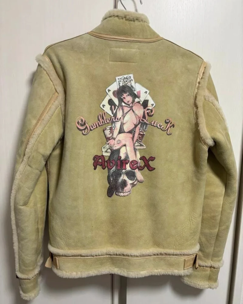 Avirex B-3 Mouton Beige Flight Jacket 3 Avirex B-3 Mouton Beige Flight Jacket