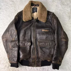 Avirex Flight Jacket G-1 Boa Brown Leather Jacket