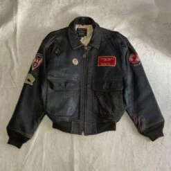 Avirex G-1 Black Leather Bomber Jacket