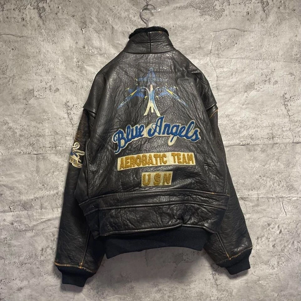 Avirex G-1 Black Leather Flight Bomber Jacket 4 Avirex G-1 Black Leather Flight Bomber Jacket - Image 2