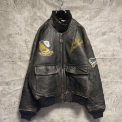 Avirex G-1 Black Leather Flight Bomber Jacket