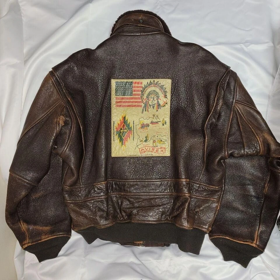 Avirex G-1 Brown Leather Flight Jacket 4 Avirex G-1 Brown Leather Flight Jacket - Image 2