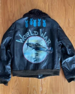 Avirex G-1 Leather Flight Art Piece 80s Hand Painted Jacket