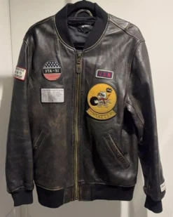 Avirex Leather Ma-1 Flight Aging Processing Jacket