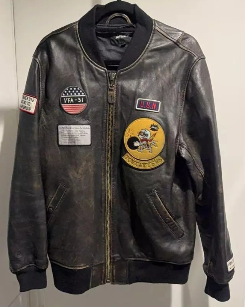 Avirex Leather Ma-1 Flight Aging Processing Jacket 3 Avirex Leather Ma-1 Flight Aging Processing Jacket