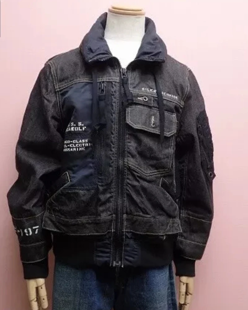 Avirex Ma-1 Blue Bespoke Denim Flight Jacket 3 Avirex Ma-1 Blue Bespoke Denim Flight Jacket