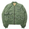 Avirex Ma-1 Green Nylon Flight Jacket -Us Military Jacket Avirex Ma 1 Green Nylon Flight Jacket