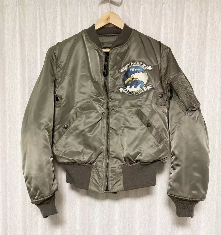 Avirex Ma-1 Shark Hunters Eagle Patch Embroidered Flight Bomber Jacket 4 Avirex Ma-1 Shark Hunters Eagle Patch Embroidered Flight Bomber Jacket - Image 2