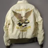 Avirex Ocean Eagle Sukajan Ma-1 White Bomber Jacket -Us Military Jacket Avirex Ocean Eagle Sukajan Ma 1 White Bomber Jacket