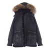 Avirex Rawlife B-7 Raccoon Fur Snakeskin Shearling Black Jacket -Us Military Jacket Avirex Rawlife B 7 Raccoon Fur Snakeskin Shearling Black Jacket