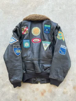 Avirex Top Gun G-1 Black Leather Flight Bomber Jacket -Us Military Jacket Avirex Top Gun G 1 Black Leather Flight Bomber Jacket 1