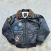 Avirex Top Gun G-1 Black Leather Flight Bomber Jacket