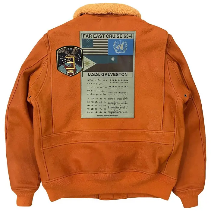 Avirex Top Gun G-1 Orange Flight Jacket 4 Avirex Top Gun G-1 Orange Flight Jacket - Image 2
