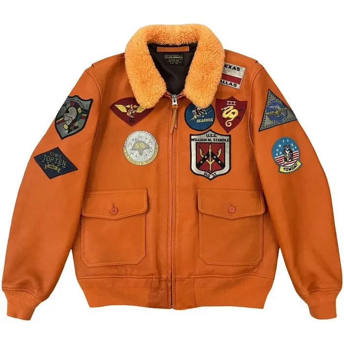 Avirex Top Gun G-1 Orange Flight Jacket 3 Avirex Top Gun G-1 Orange Flight Jacket