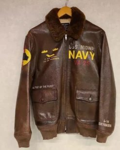 Avirex Us Navy G-1 Brown Leather Flight Jacket
