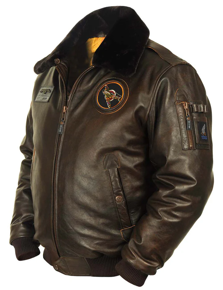 B-15 Spitfire Flight Brown Leather Jacket 4 B-15 Spitfire Flight Brown Leather Jacket - Image 2