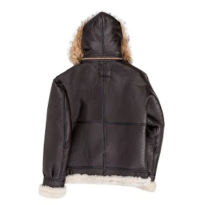 B-3 Hooded Sheepskin Bomber Jacket 4 B-3 Hooded Sheepskin Bomber Jacket - Image 2