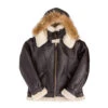 B-3 Hooded Sheepskin Bomber Jacket -Us Military Jacket B 3 Hooded Bomber Jacket