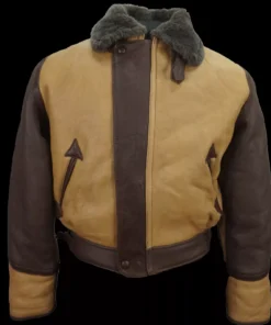 B-3 Leather Sheepskin Shearling Flying Pilot Bomber Jacket