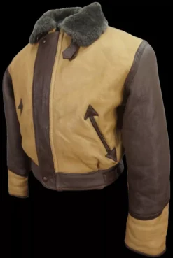 B-3 Leather Sheepskin Shearling Flying Pilot Bomber Jacket -Us Military Jacket B 3 Leather Sheepskin Shearling Flying Pilot Jacket 1