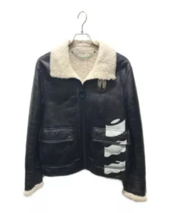 B-3 “White Black” Shearling Leather Flight Jacket