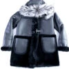 B-7 Black Ladies Half And Half Sheepskin Jacket
