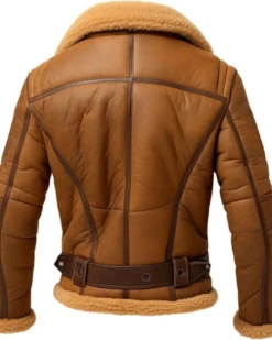 Mens B3 Bomber Brown Genuine Sheepskin Faux Fur Lined Aviator Pilot Leather Jacket 5 Mens B3 Bomber Brown Genuine Sheepskin Faux Fur Lined Aviator Pilot Leather Jacket -Us Military Jacket B3 Bomber Brown Genuine Sheepskin Faux Fur Lined Aviator Pilot Leather Jacket