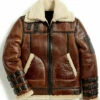 B3 Brown Sheepskin Leather Jacket 2 B3 Brown Sheepskin Leather Jacket -Us Military Jacket B3 Brown Sheepskin Leather Jacket