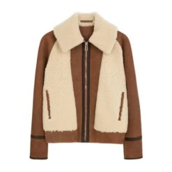 B3 Women’s Shearling Brown Leather Jacket