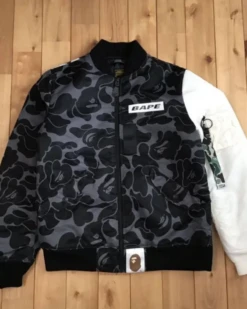 BAPE STA Logo Ma-1 Black Camo Bomber Jacket