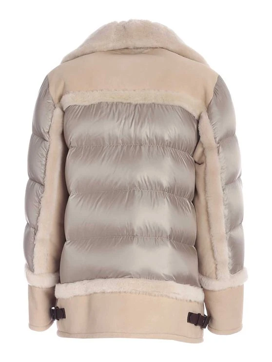 B-3 Bomber Beige Shearling Jacket 4 B-3 Bomber Beige Shearling Jacket - Image 2