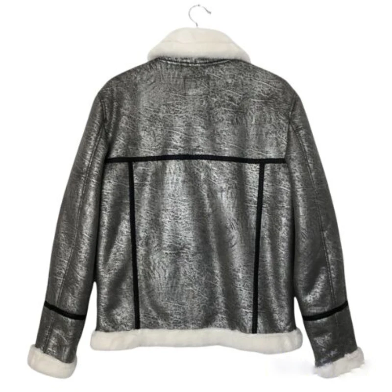 B3 Silver Bomber Shearling Jacket 4 B3 Silver Bomber Shearling Jacket - Image 2