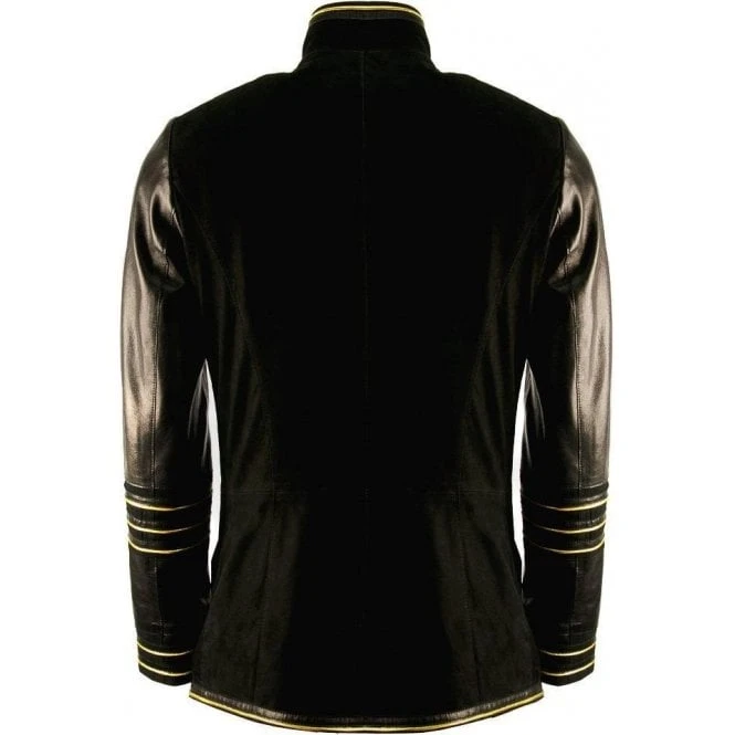 Men’s Parade Military Black Leather Jacket 4 Men’s Parade Military Black Leather Jacket - Image 2