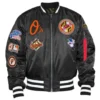 Baltimore Orioles Bomber Ma-1 Jacket -Us Military Jacket Baltimore Orioles Ma 1 Black Bomber Full zip Jacket 1