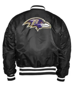 Ma-1 Baltimore Ravens Bomber Jacket -Us Military Jacket Baltimore Ravens Ma 1 Bomber Black Satin Jacket