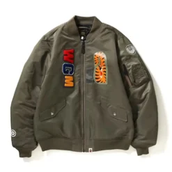 Bape Shark Ma-1 Olivedrab Bomber Jacket