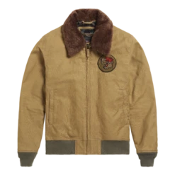 Biggin Heavy B15 Brown Cotton Bomber Jacket
