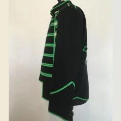Men’s Black & Green Steampunk Emo Punk Military Parade Jacket 6 Men’s Black & Green Steampunk Emo Punk Military Parade Jacket -Us Military Jacket Black Green Steampunk Emo Punk Military Parade Jacket