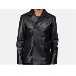 Men’s Naval Leather Short Peacoat
