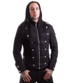Black Military Jacket Goth Punk Style