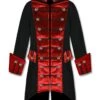Black Red Velvet Trim Gothic Parade Jacket -Us Military Jacket Black Red Velvet Trim Gothic Parade Jacket 1