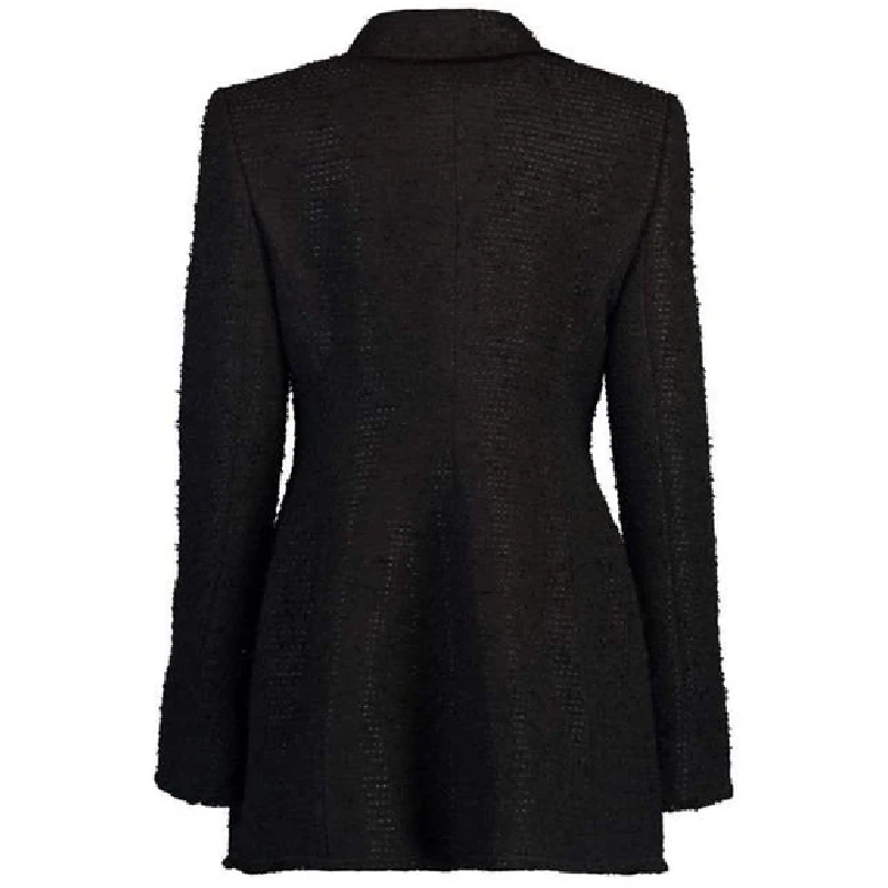 Black Tweed Single Breasted Jacket 4 Black Tweed Single Breasted Jacket - Image 2