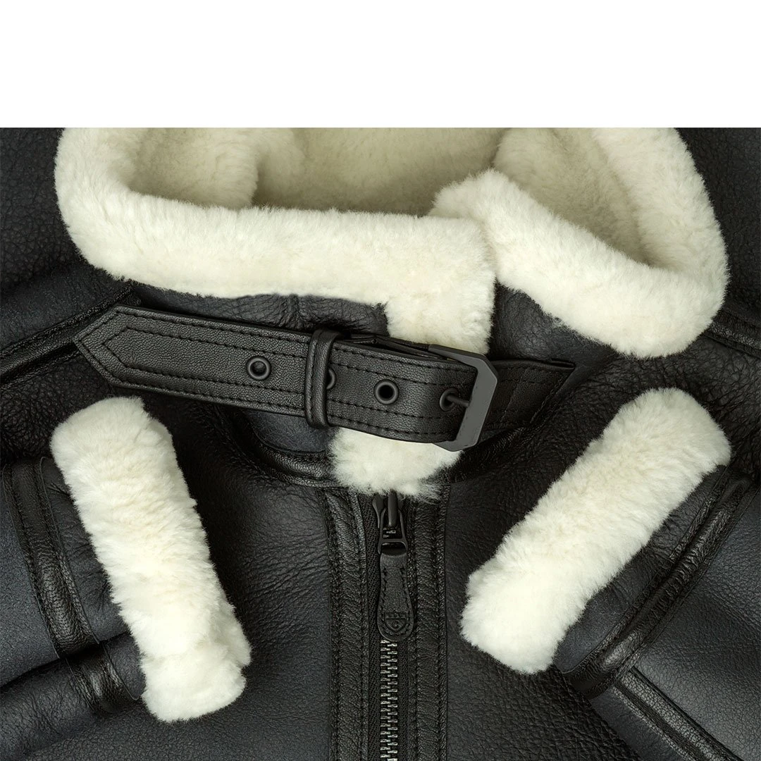 Women’s Black And White Sheepskin Coat 5 Women’s Black And White Sheepskin Coat - Image 3