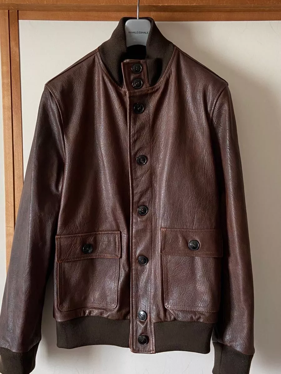 Blouson A-1 Brown Leather Flight Bomber Jacket 3 Blouson A-1 Brown Leather Flight Bomber Jacket