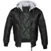 Brandit MA1 Sweat Black & Grey Hooded Jacket -Us Military Jacket Brandit MA1 Sweat Black Grey Hooded Jacket
