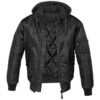 Brandit MA1 Sweat Black Hoodead Jacket -Us Military Jacket Brandit MA1 Sweat Black Hooded Jacket