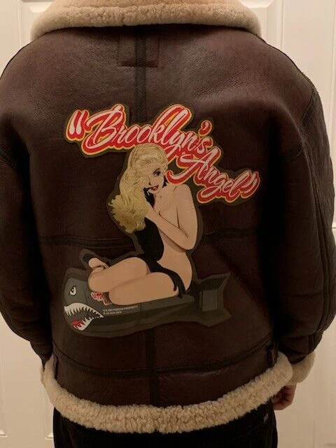 Brooklyn’s Angel Sheepskin Leather B-3 Brown Bomber Jacket 4 Brooklyn’s Angel Sheepskin Leather B-3 Brown Bomber Jacket - Image 2