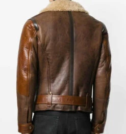 Aviator Raf B3 Men’s Leather Bomber Flying Jacket -Us Military Jacket Brown Shearling Biker Flying Leather Jacket 2
